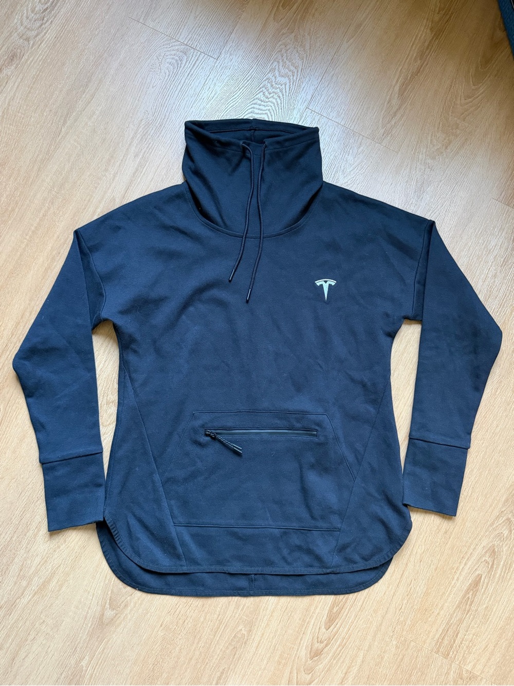 Tesla Women's Black Pullover Funnel Neck Sweatshirt